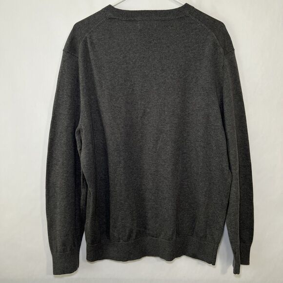 Nautica V Neck Sweater Mens Size XL Gray Long Sleeve Embroidered Logo Knit NWT - Picture 8 of 10